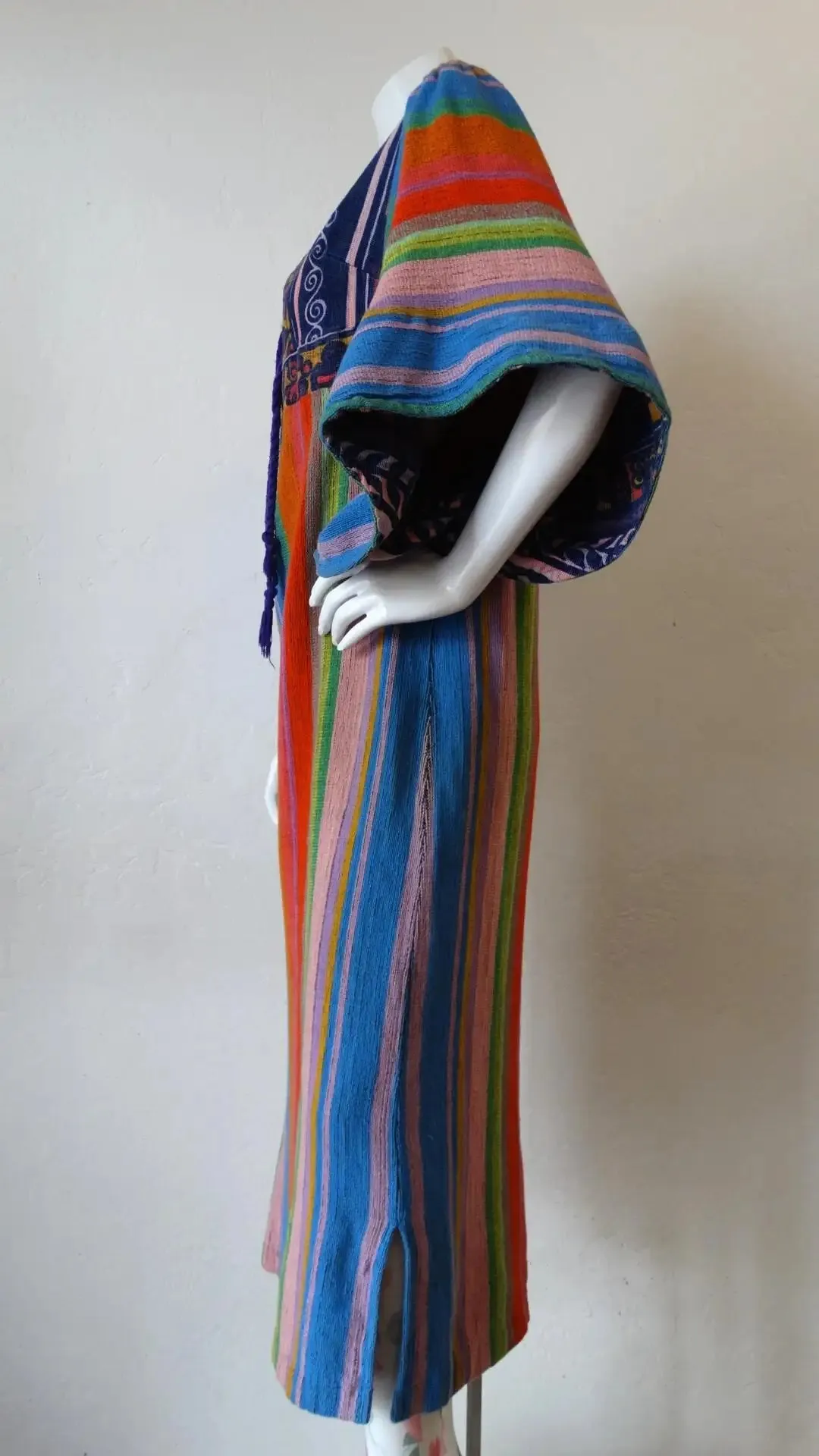 1970s Rikma Angel Sleeve Striped Dress