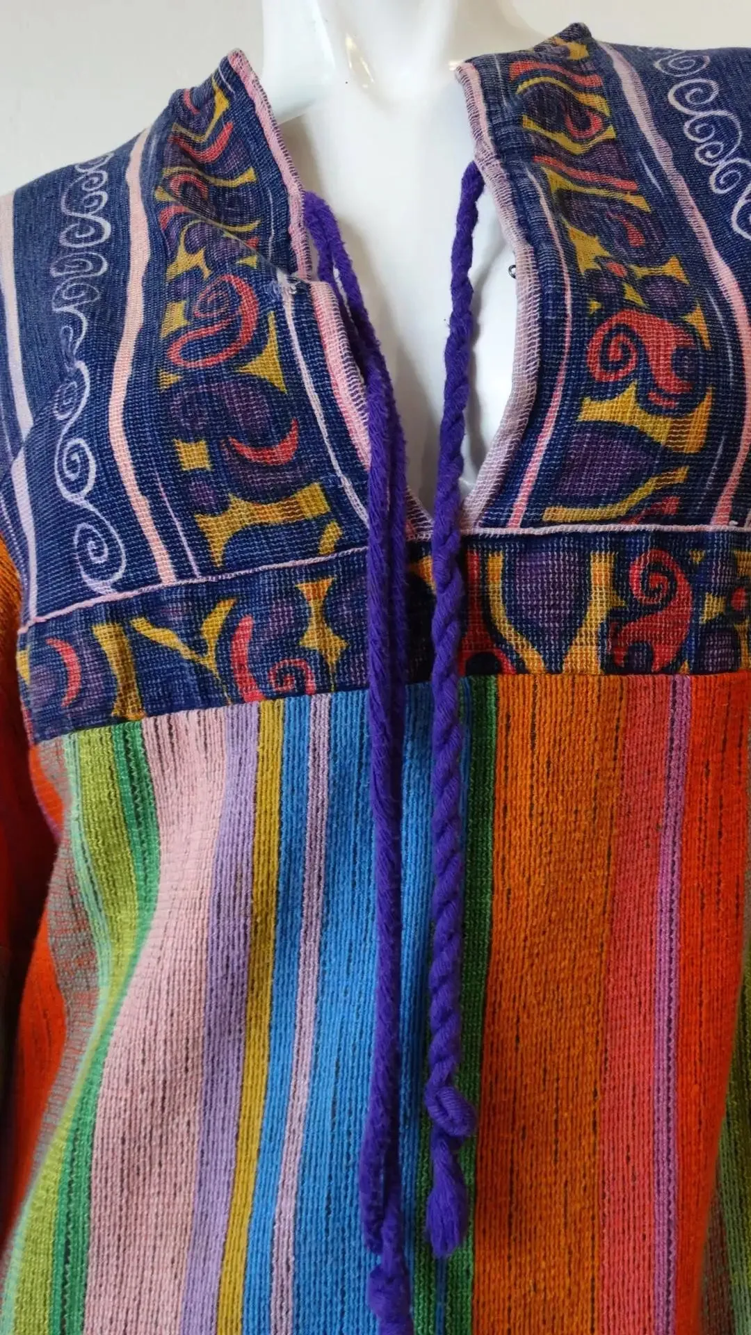 1970s Rikma Angel Sleeve Striped Dress