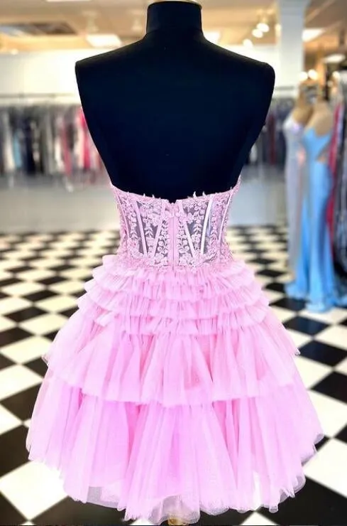 2023 Sweetheart Tulle/Lace Homecoming Dresses PC1131