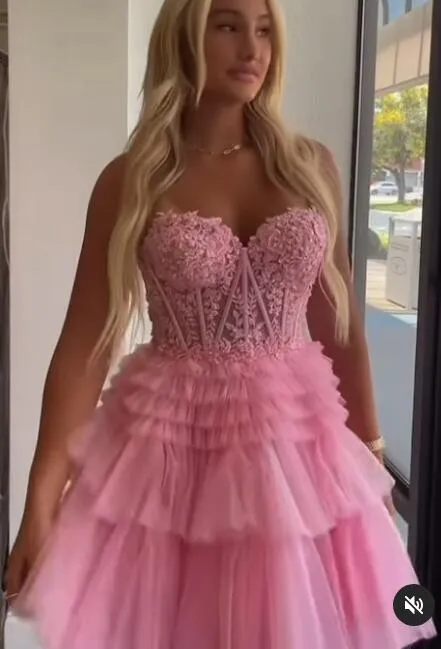 2023 Sweetheart Tulle/Lace Homecoming Dresses PC1131