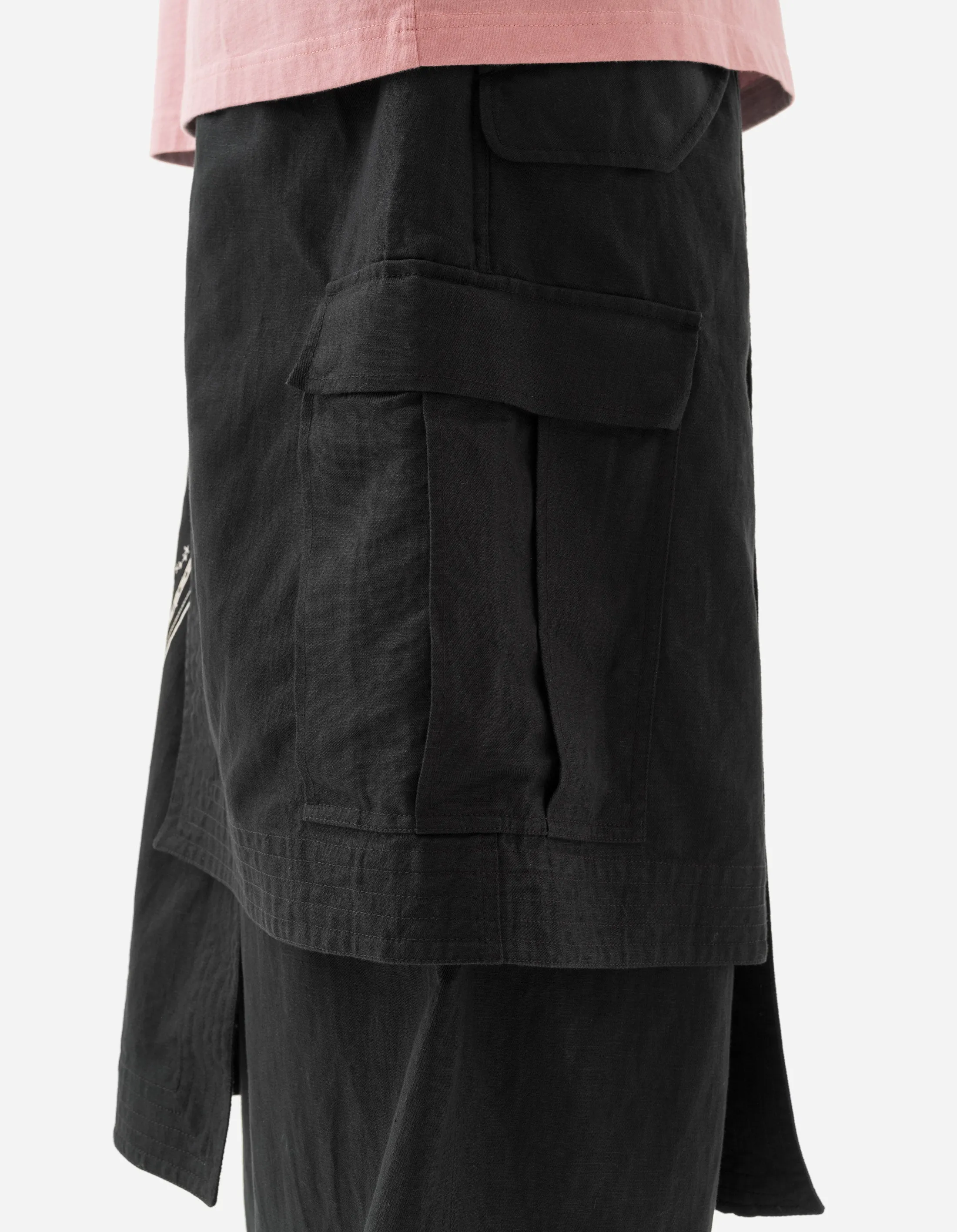 6017 Celeste Asym Cargo Hakama Pants Black