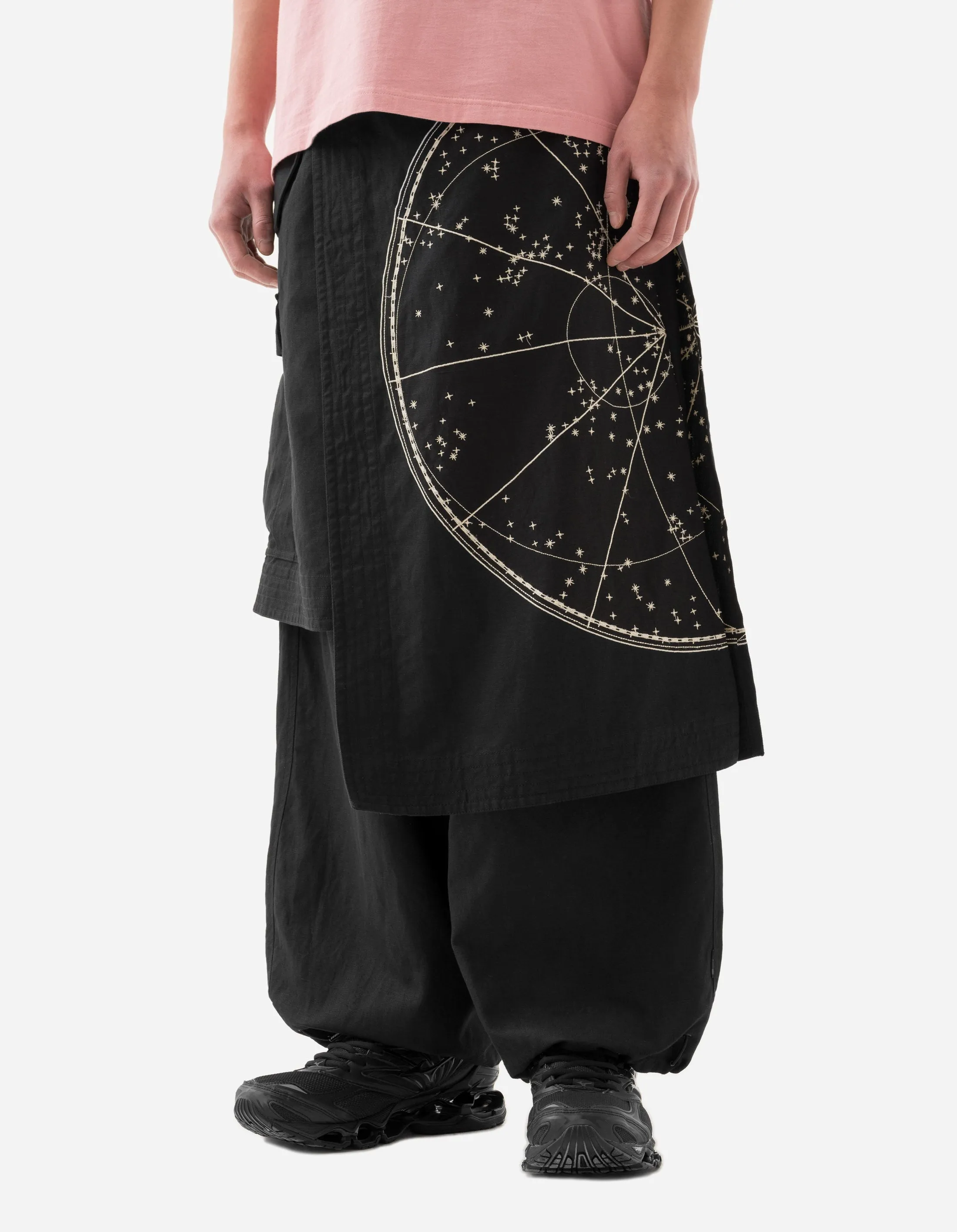 6017 Celeste Asym Cargo Hakama Pants Black