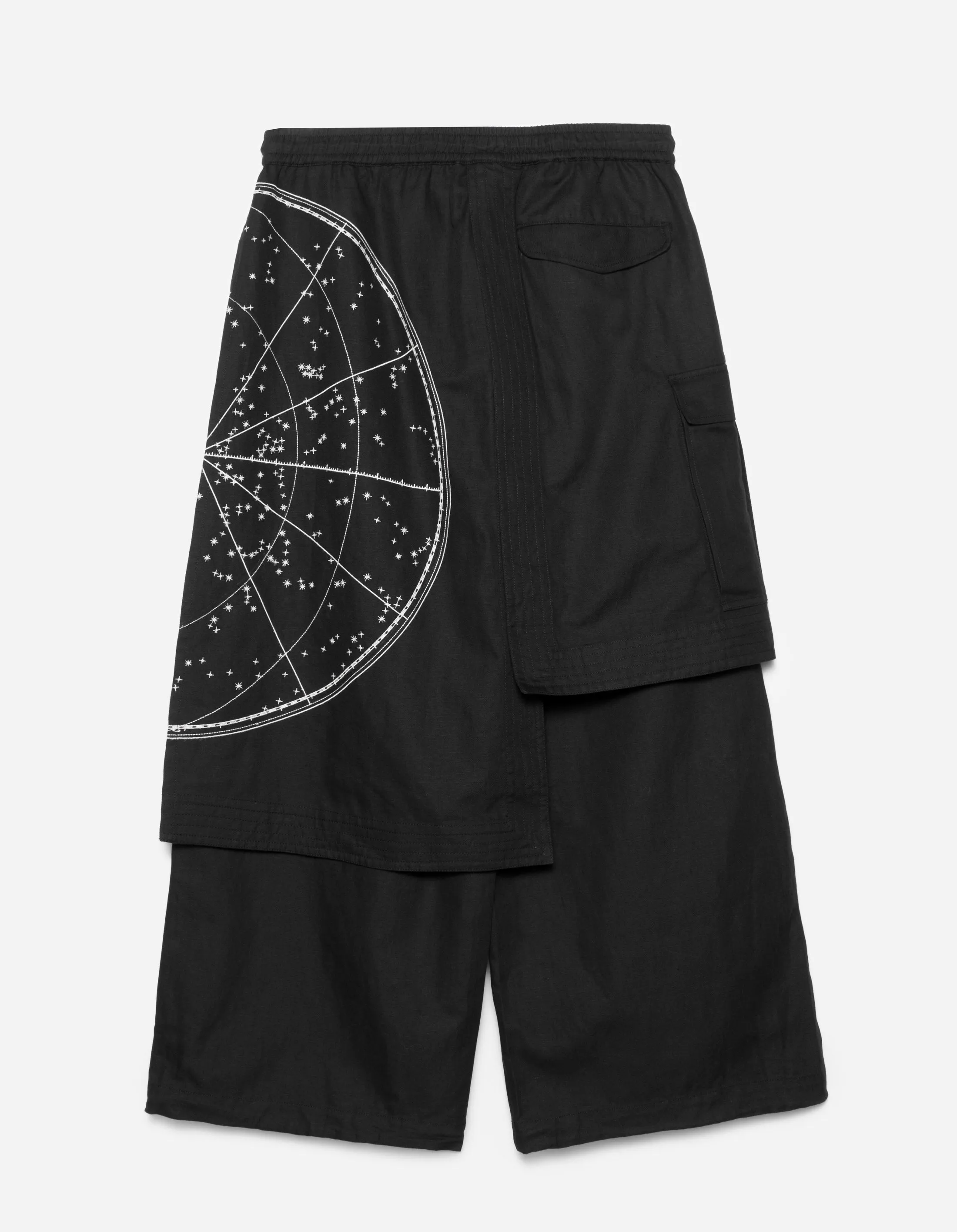 6017 Celeste Asym Cargo Hakama Pants Black
