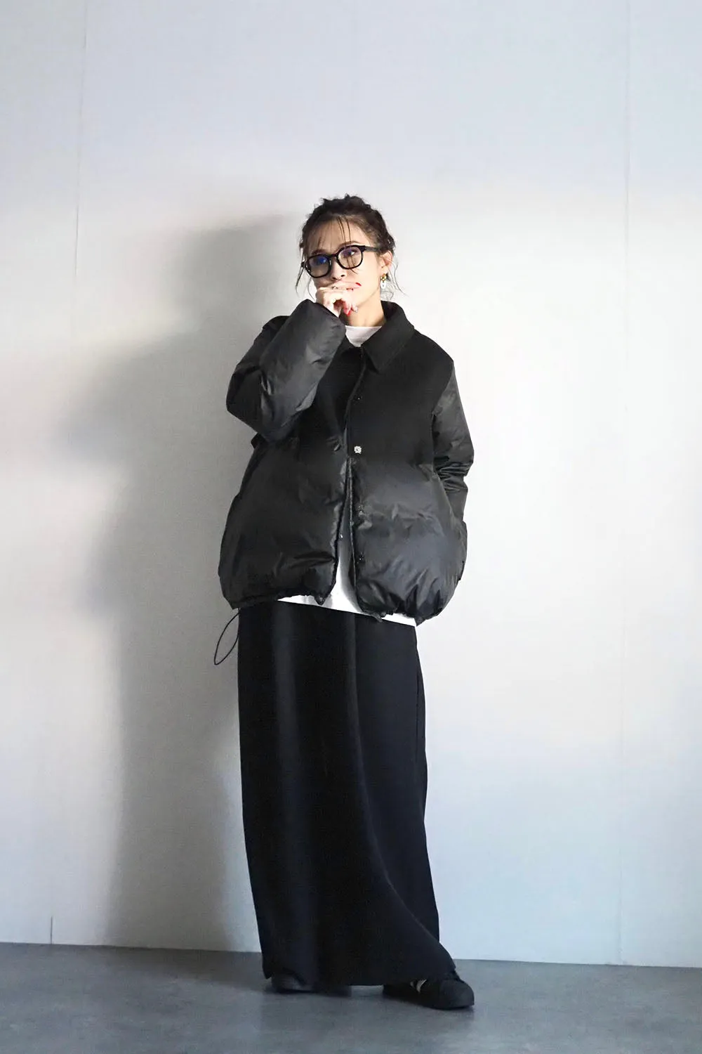 【予約】マフラー付ウールダウンコート
