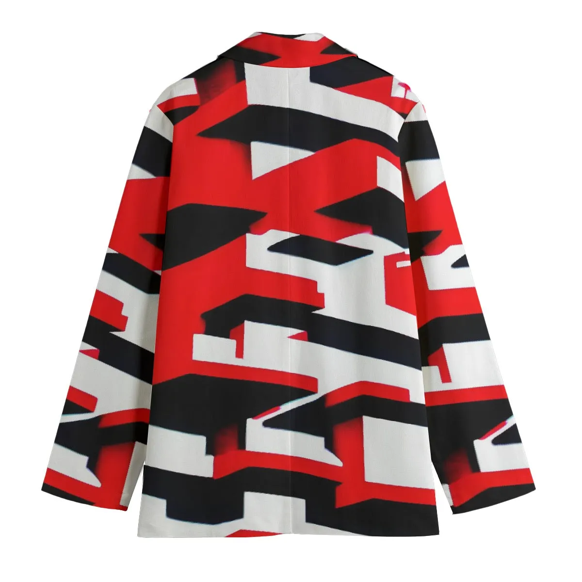 All-Over Print Women's Leisure Blazer | 245GSM Cotton SS3 red black and white print