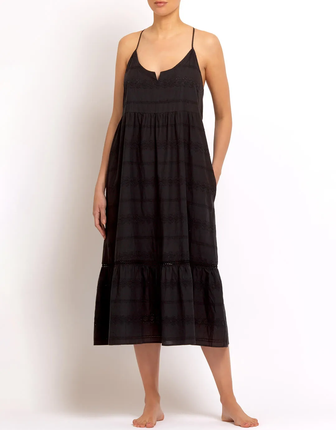 Amalfi Scoop Neck Dress - Black