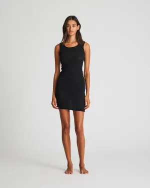 Anis Wool Slip Dress - Black