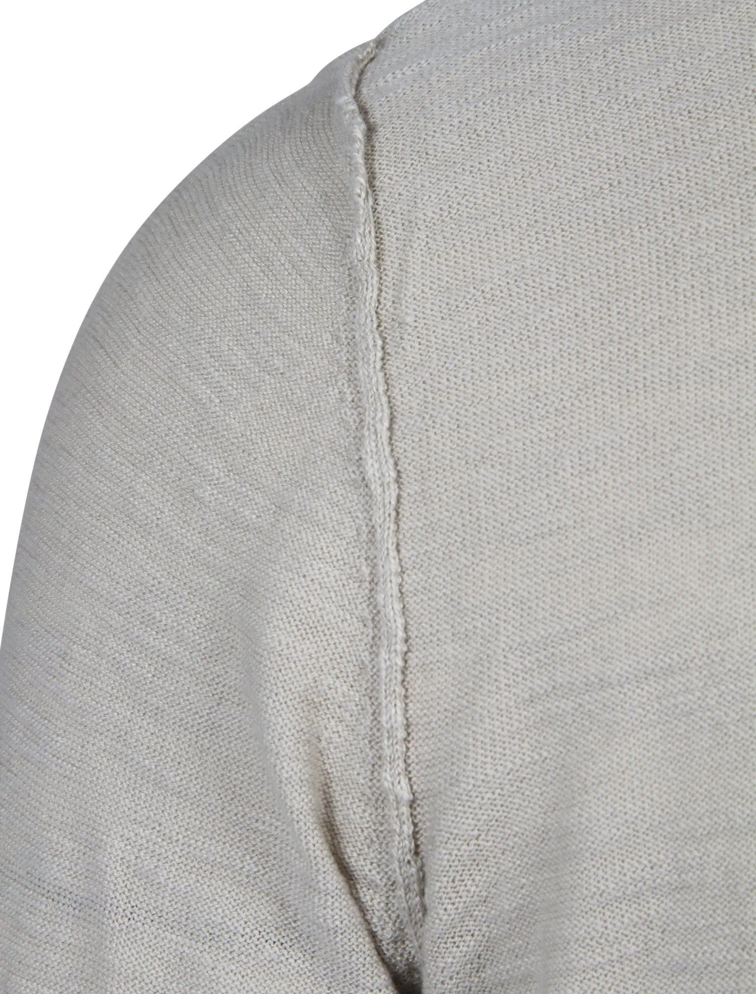 Ashcroft Y Neck Mock T-Shirt Insert Jumper In Stone - Dissident