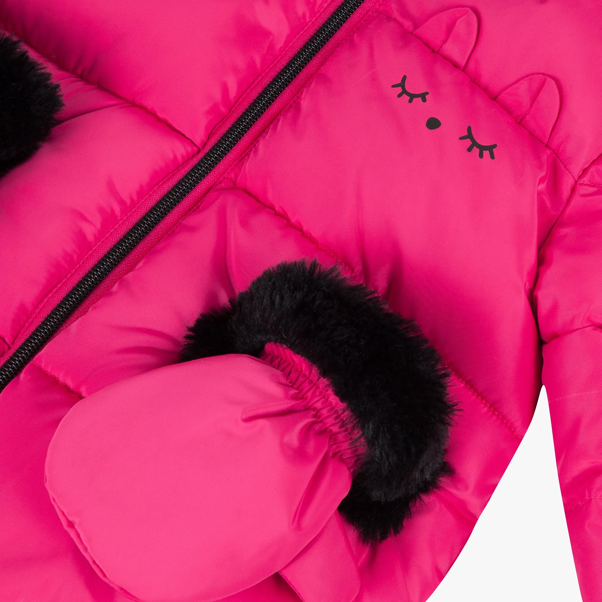 Baby girl fuchsia pink hooded puffer jacket