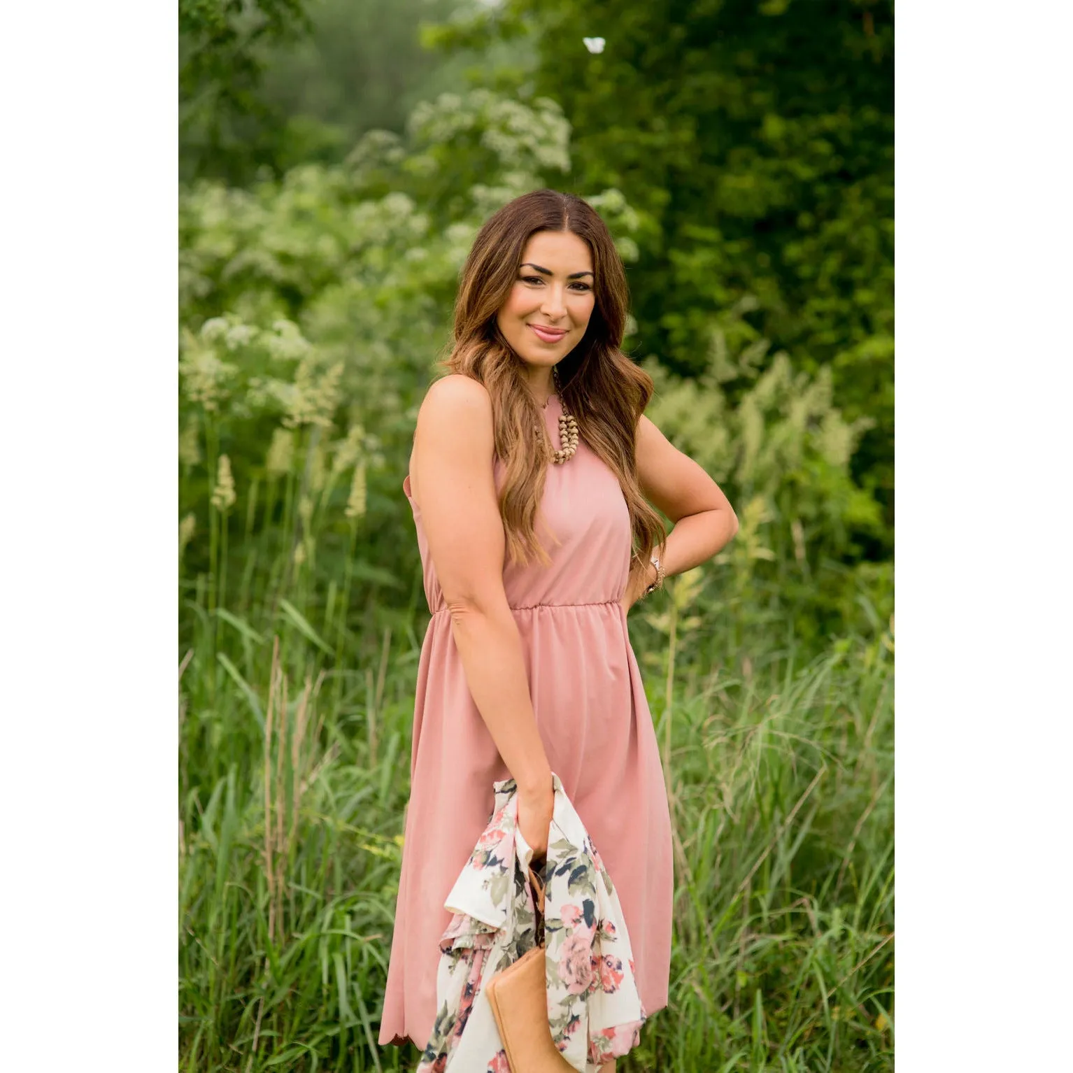 Basic Scalloped Tank Dress