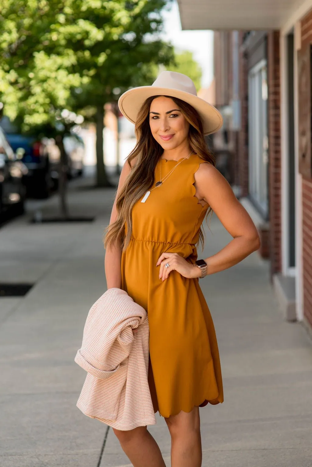 Basic Scalloped Tank Dress