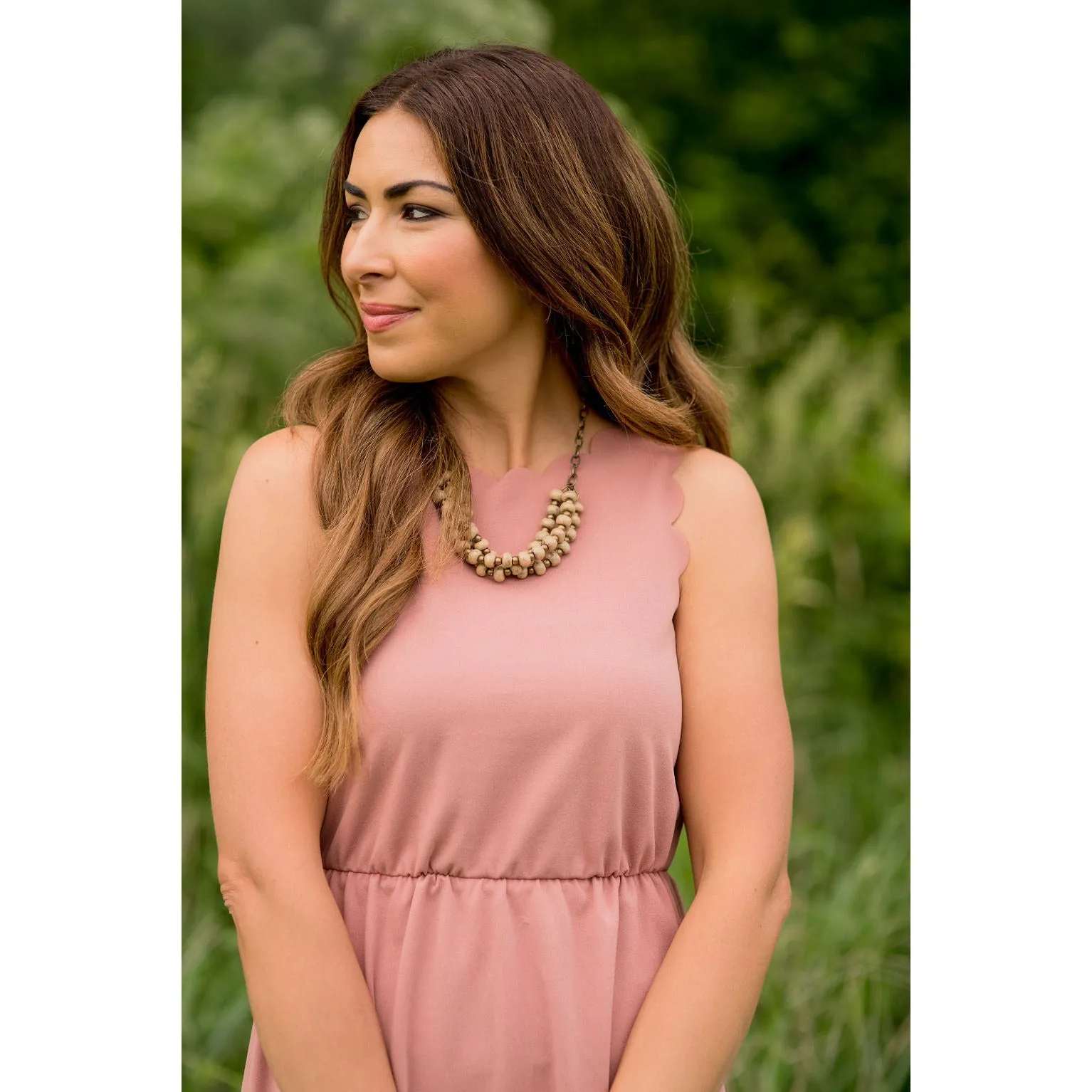 Basic Scalloped Tank Dress