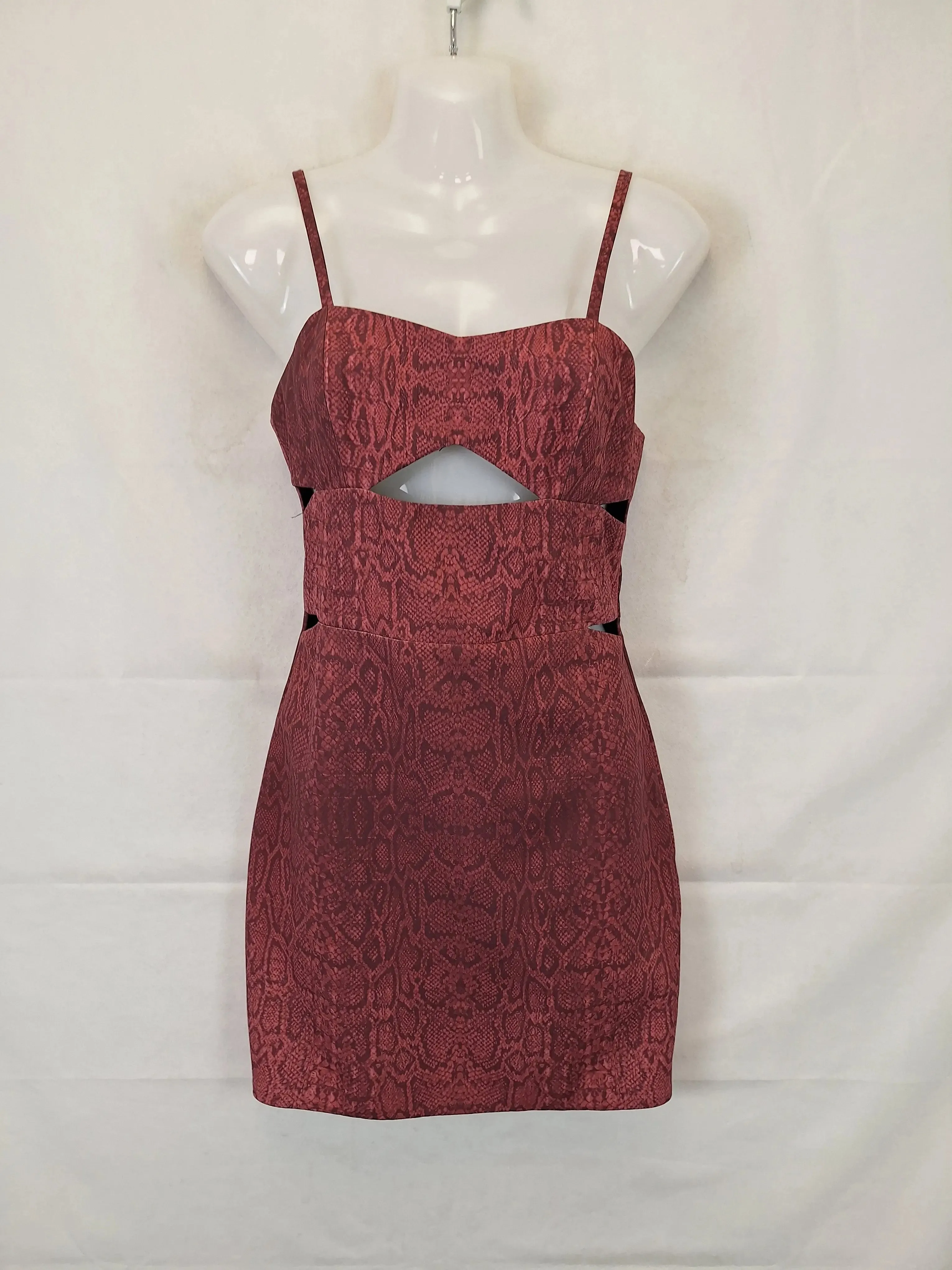 Bec & Bridge Edgy Cut Out Midi Dress Size 8