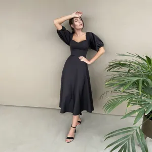 BerryBetty - Camille Slash Neck Backless Midi Dress