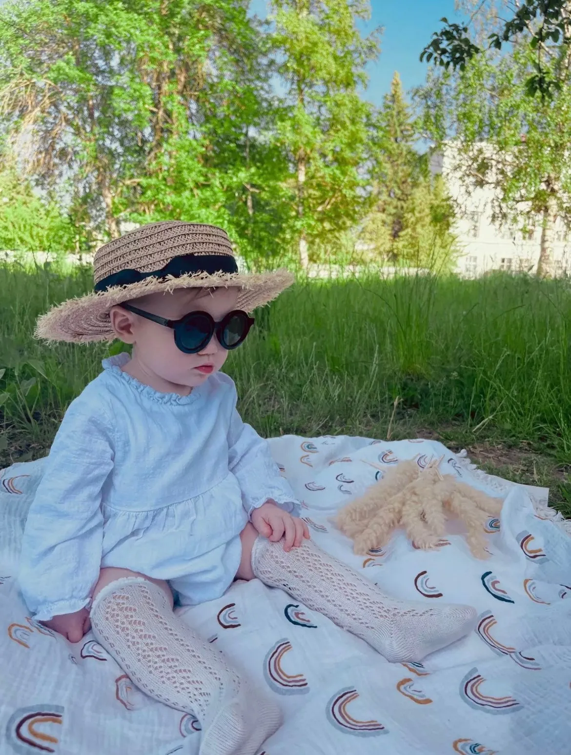 Boho  Baby Girls Linen Romper