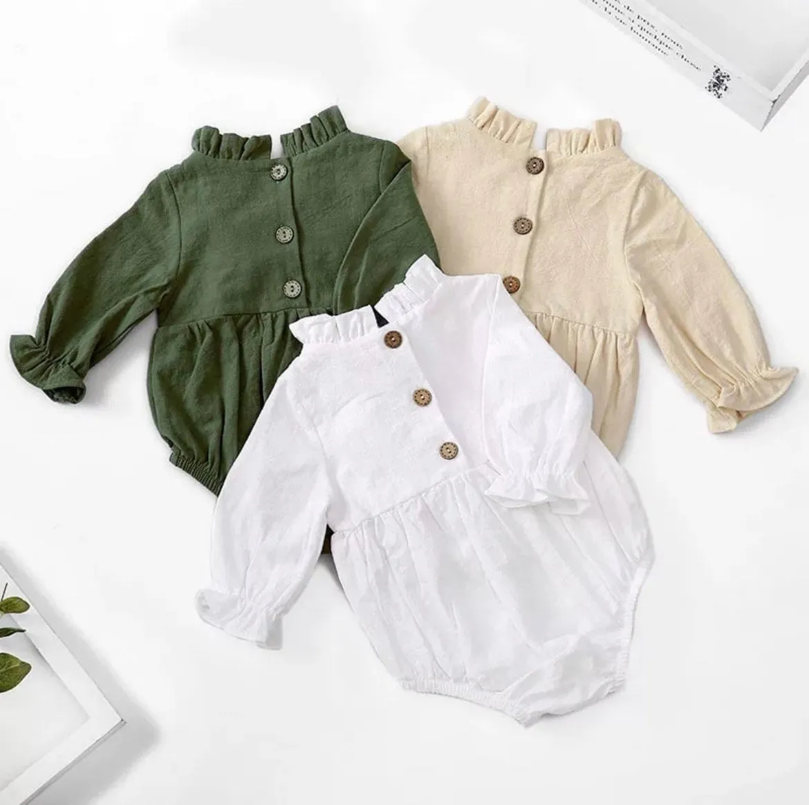 Boho  Baby Girls Linen Romper