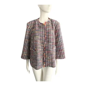 Boxy Tweed Blazer Multicolour SIZE 24