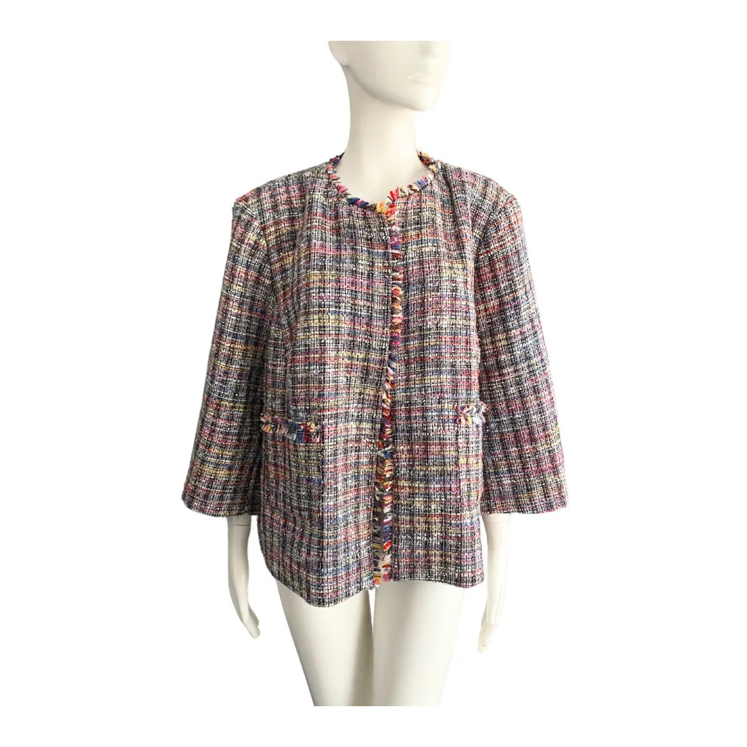 Boxy Tweed Blazer Multicolour SIZE 24