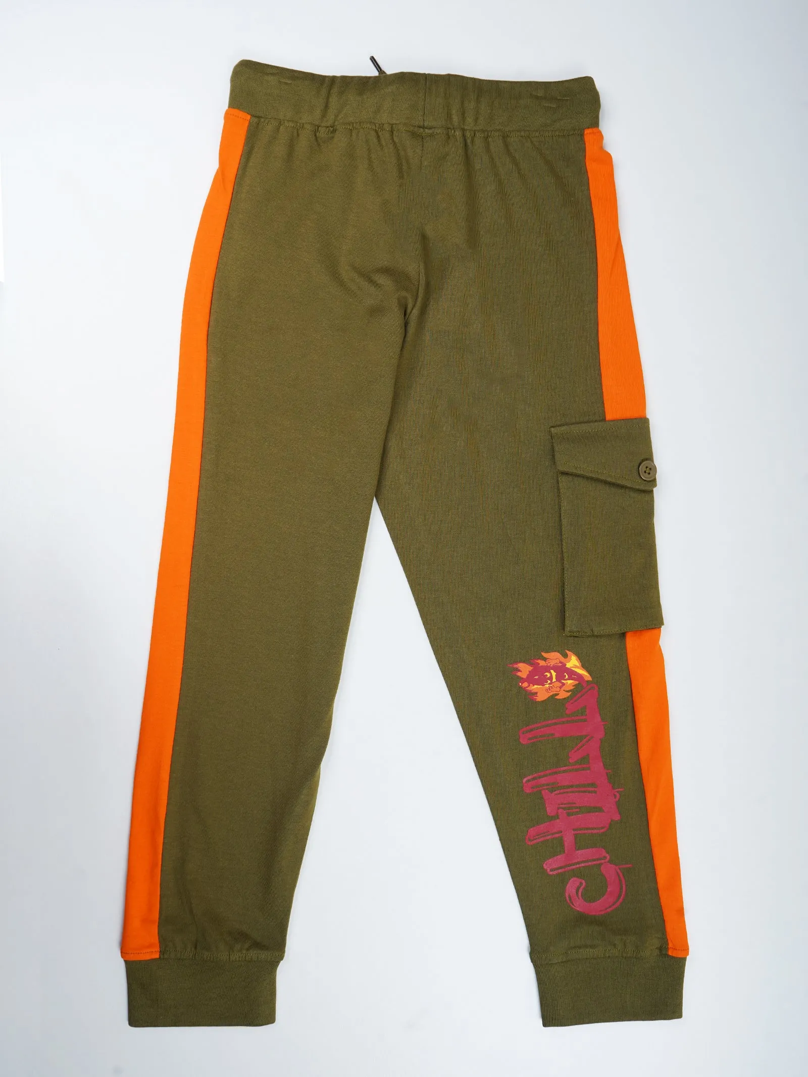 Boys Cotton Chilli Printed Cargo Track Pant