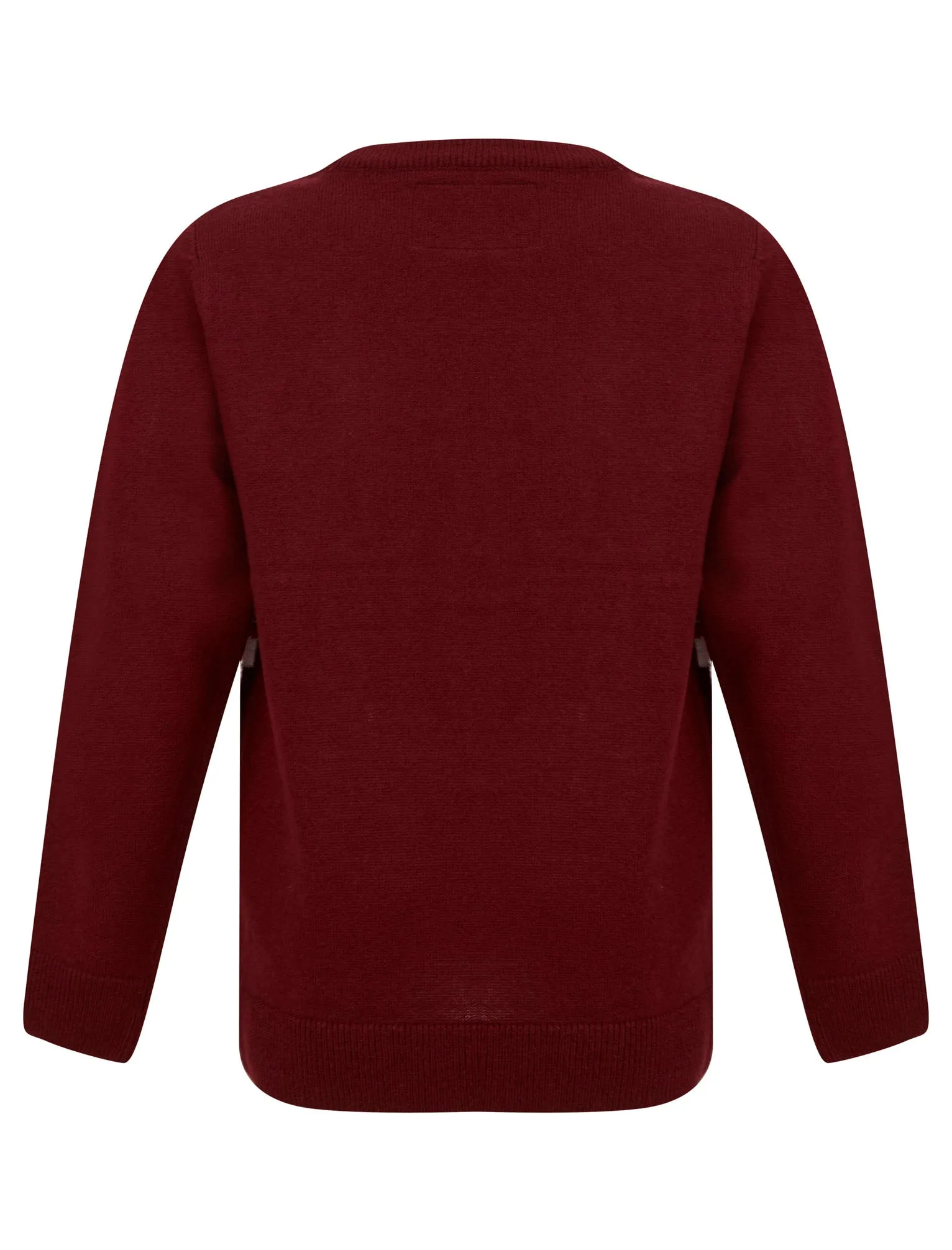 Boy's Santa Face Repeat Novelty Christmas Jumper in Claret - Merry Christmas Kids (4-12yrs)