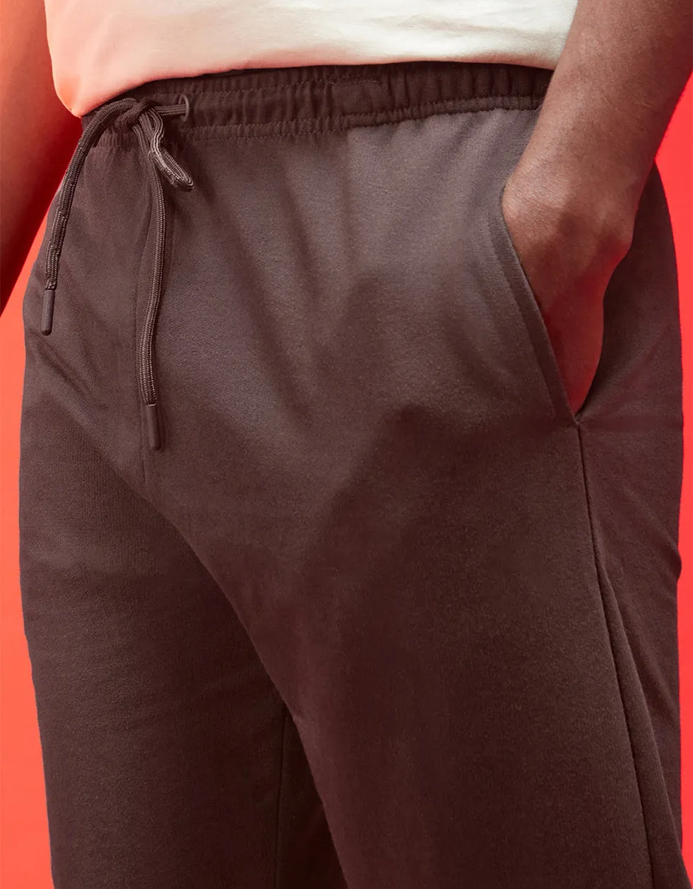 BROWN Solid Baggy Fit Joggers