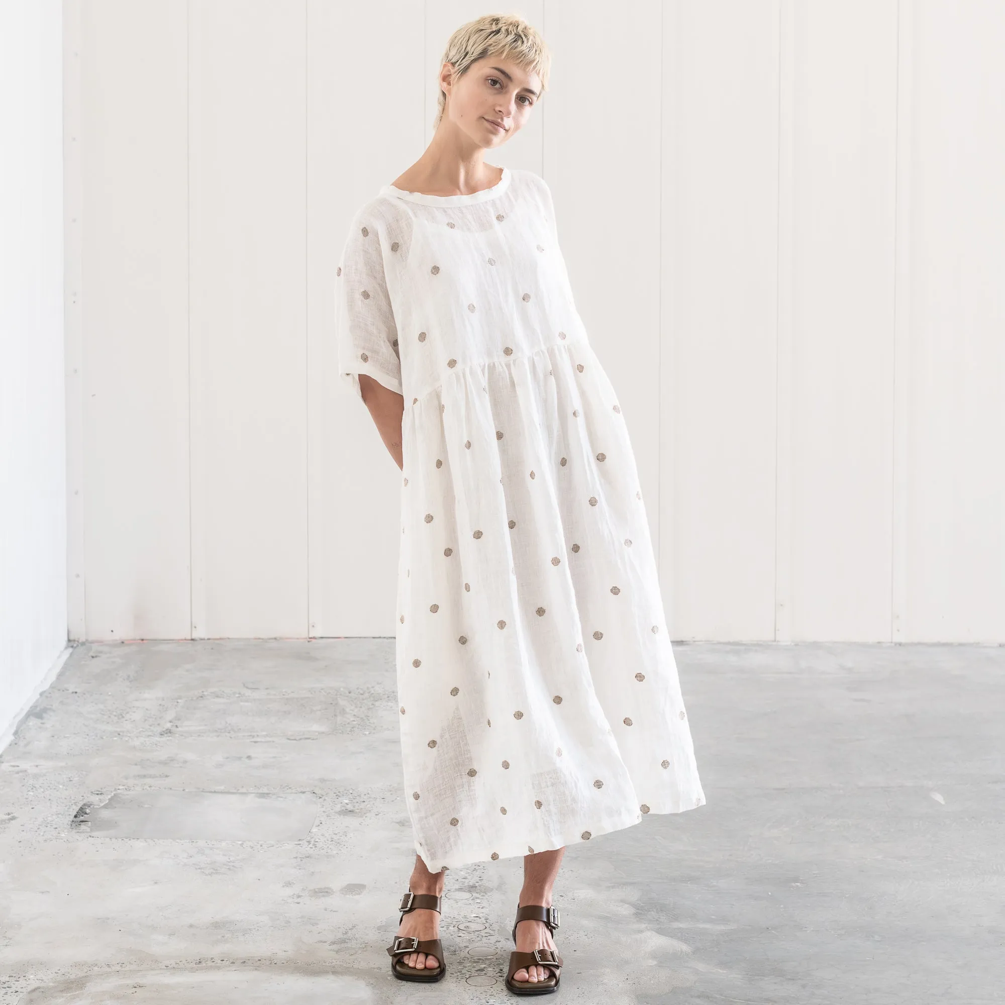 Brown spotted dress
