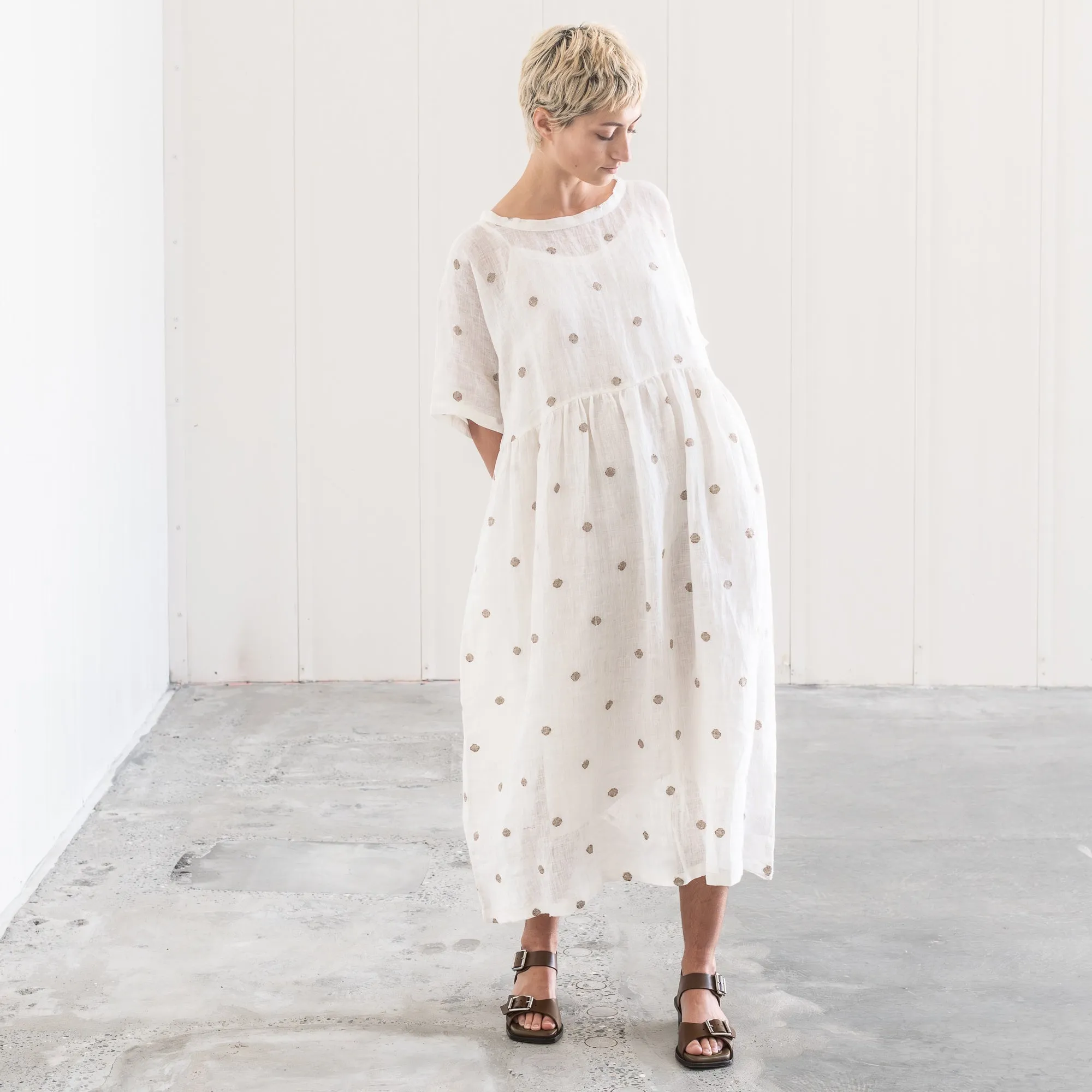 Brown spotted dress