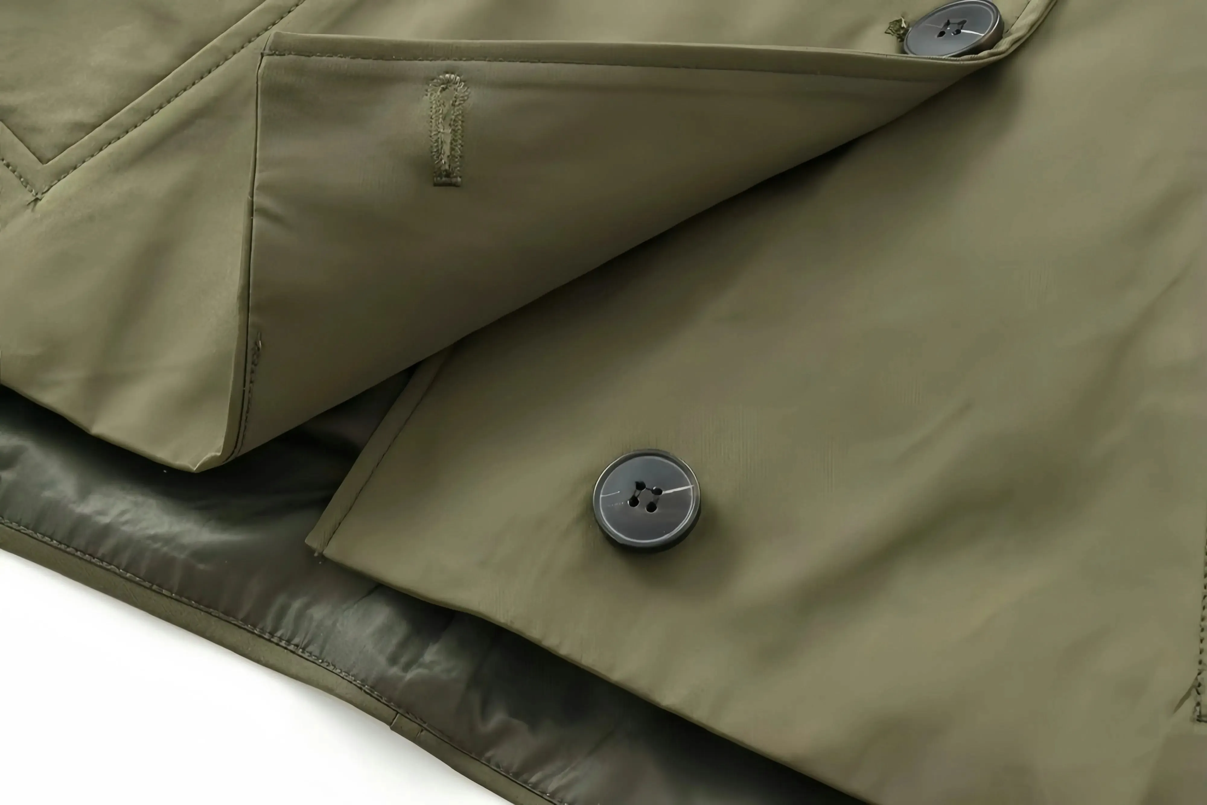 Buttoned Hooded Short Trench Jacket