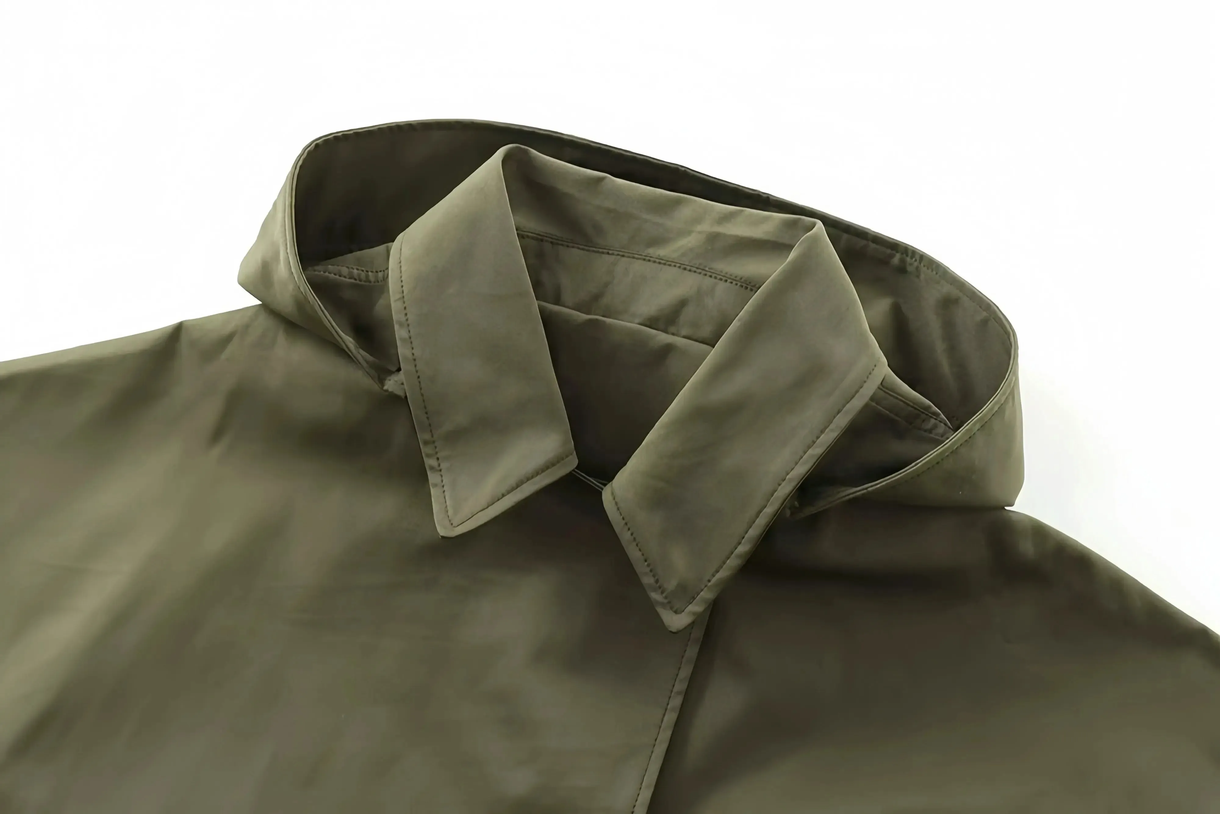 Buttoned Hooded Short Trench Jacket