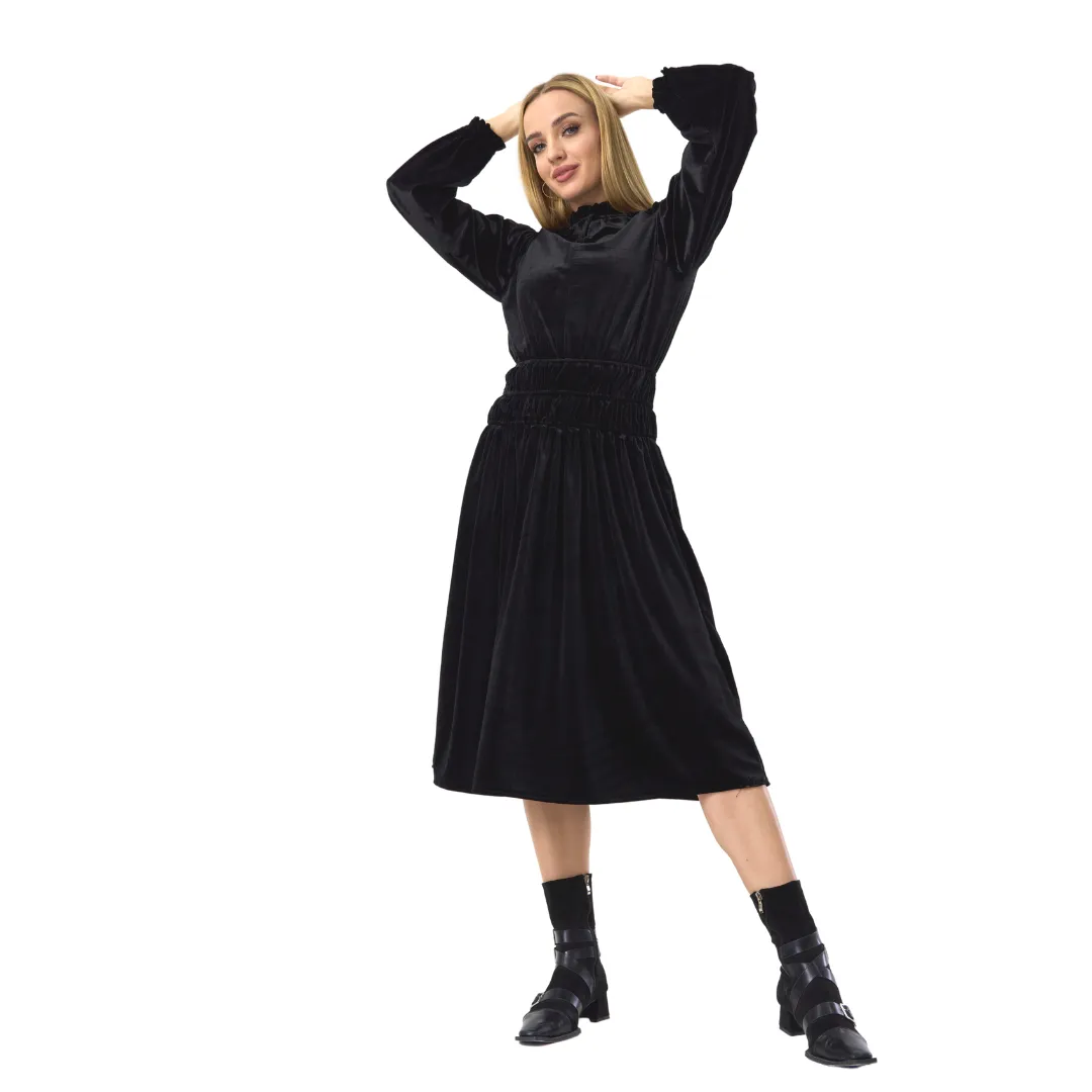 ByMM Velvet Gathered Waist Dress