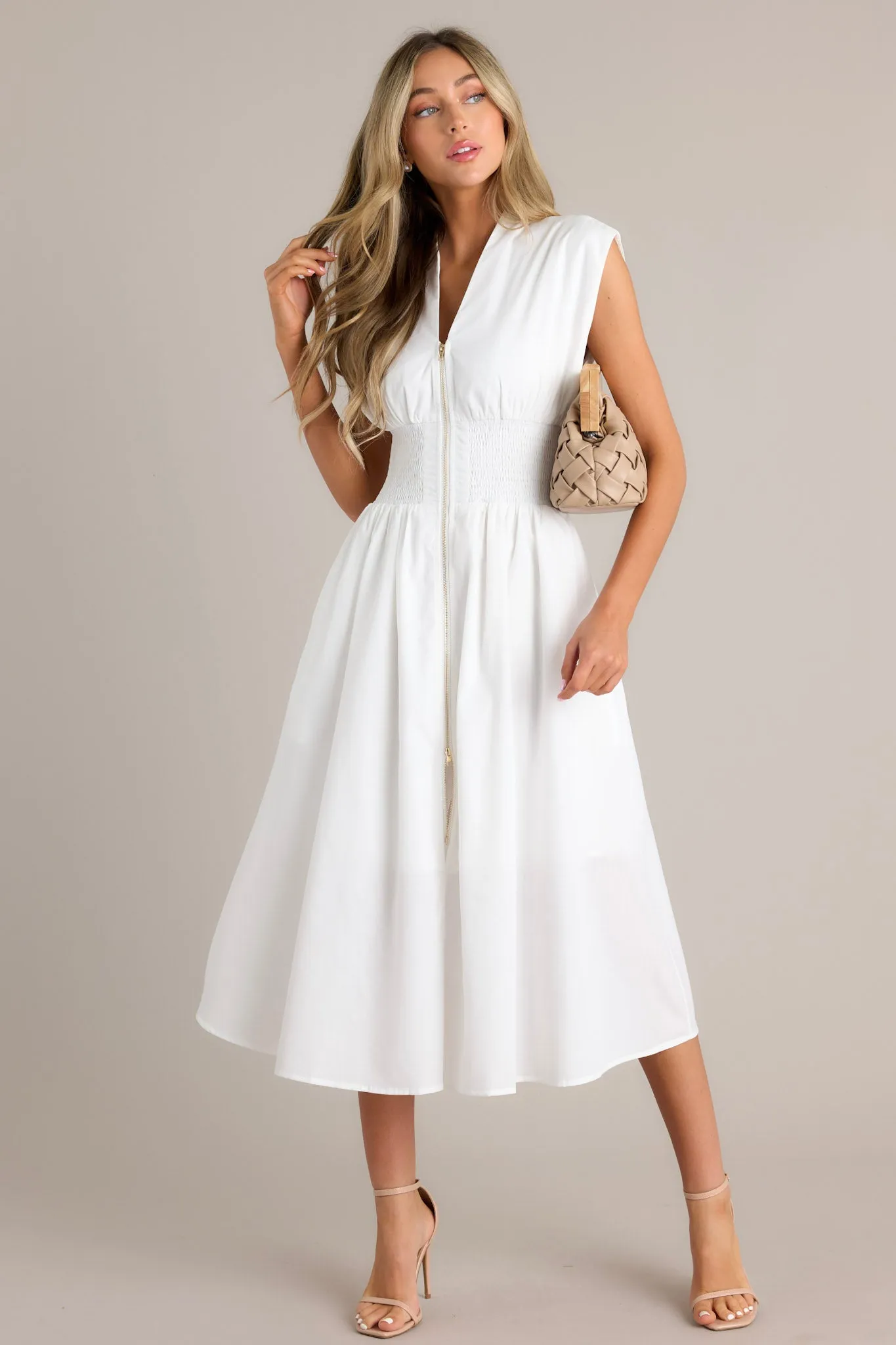 Circle Of Friends White Midi Dress