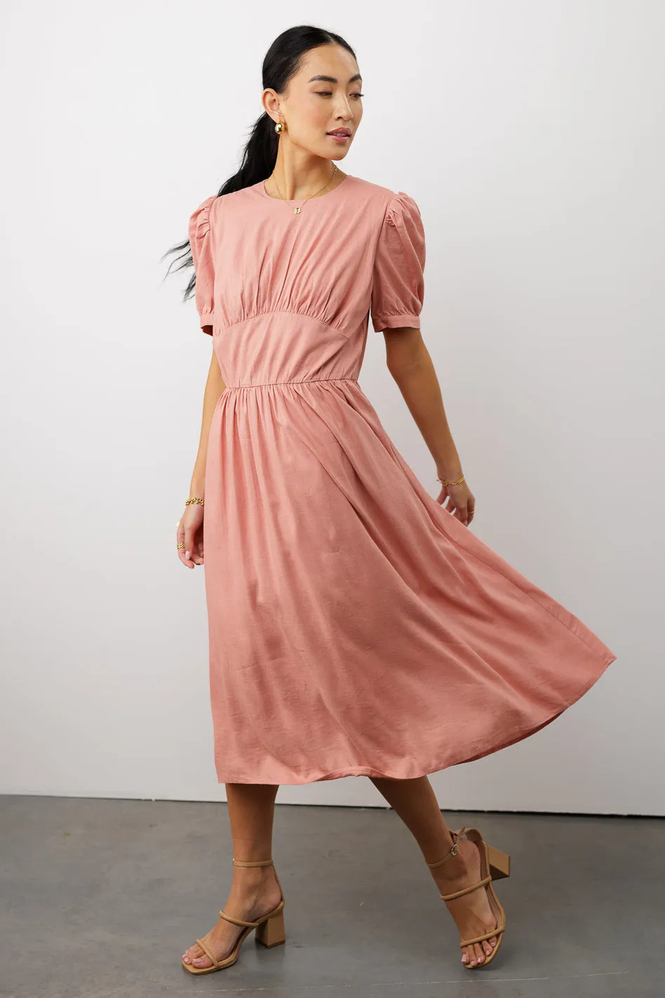 Cyrus Midi Dress in Pink - FINAL SALE