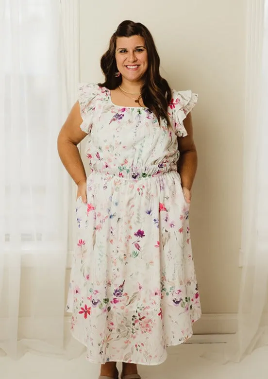 Delicate Floral Midi Dress
