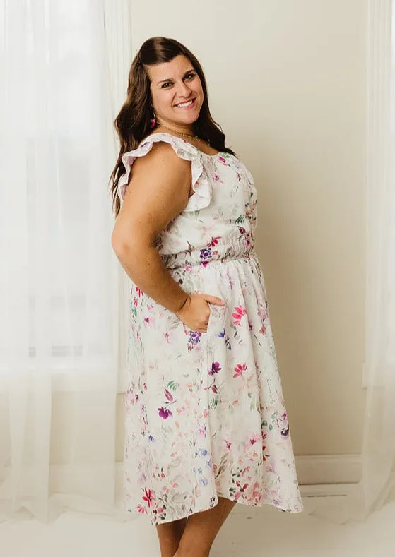 Delicate Floral Midi Dress