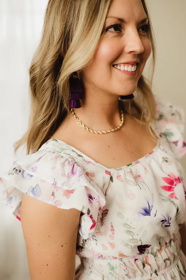 Delicate Floral Midi Dress