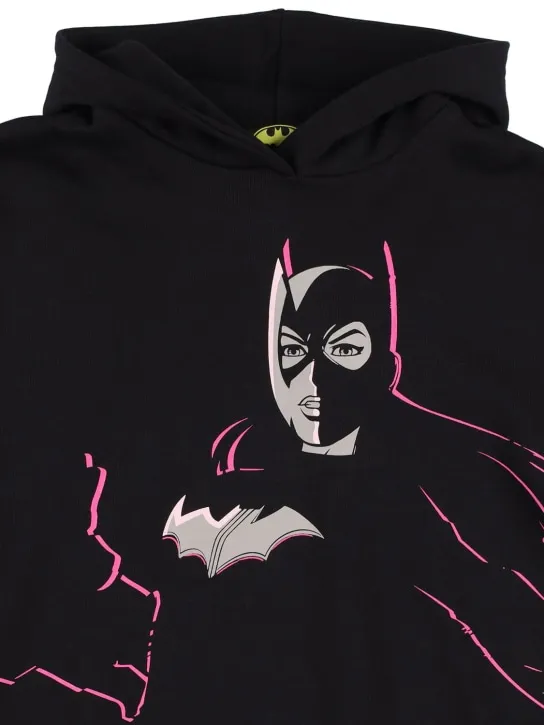 DKNY   Batman print hooded cotton sweat dress 