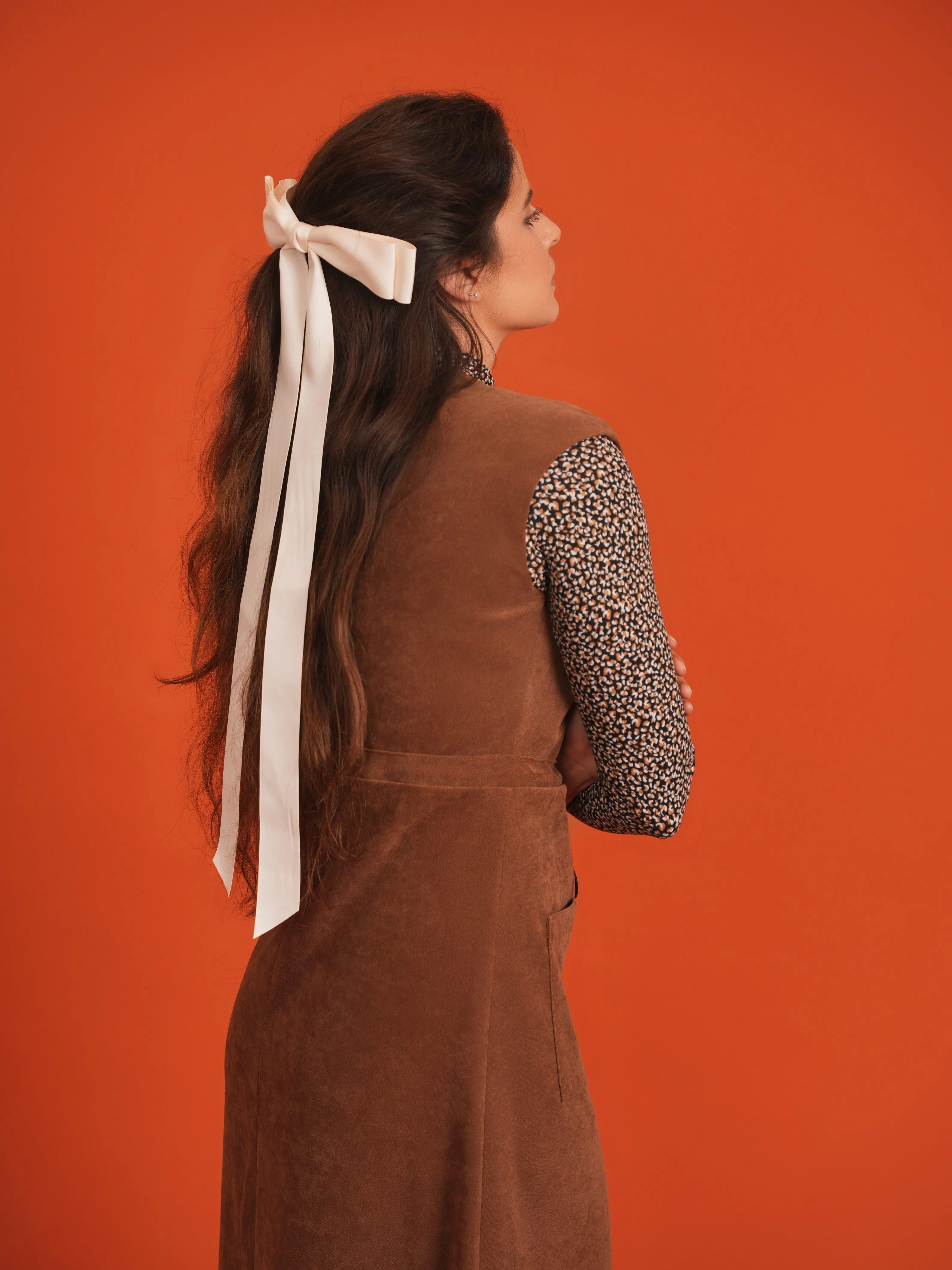 dress jumper suede with toggle - cognac