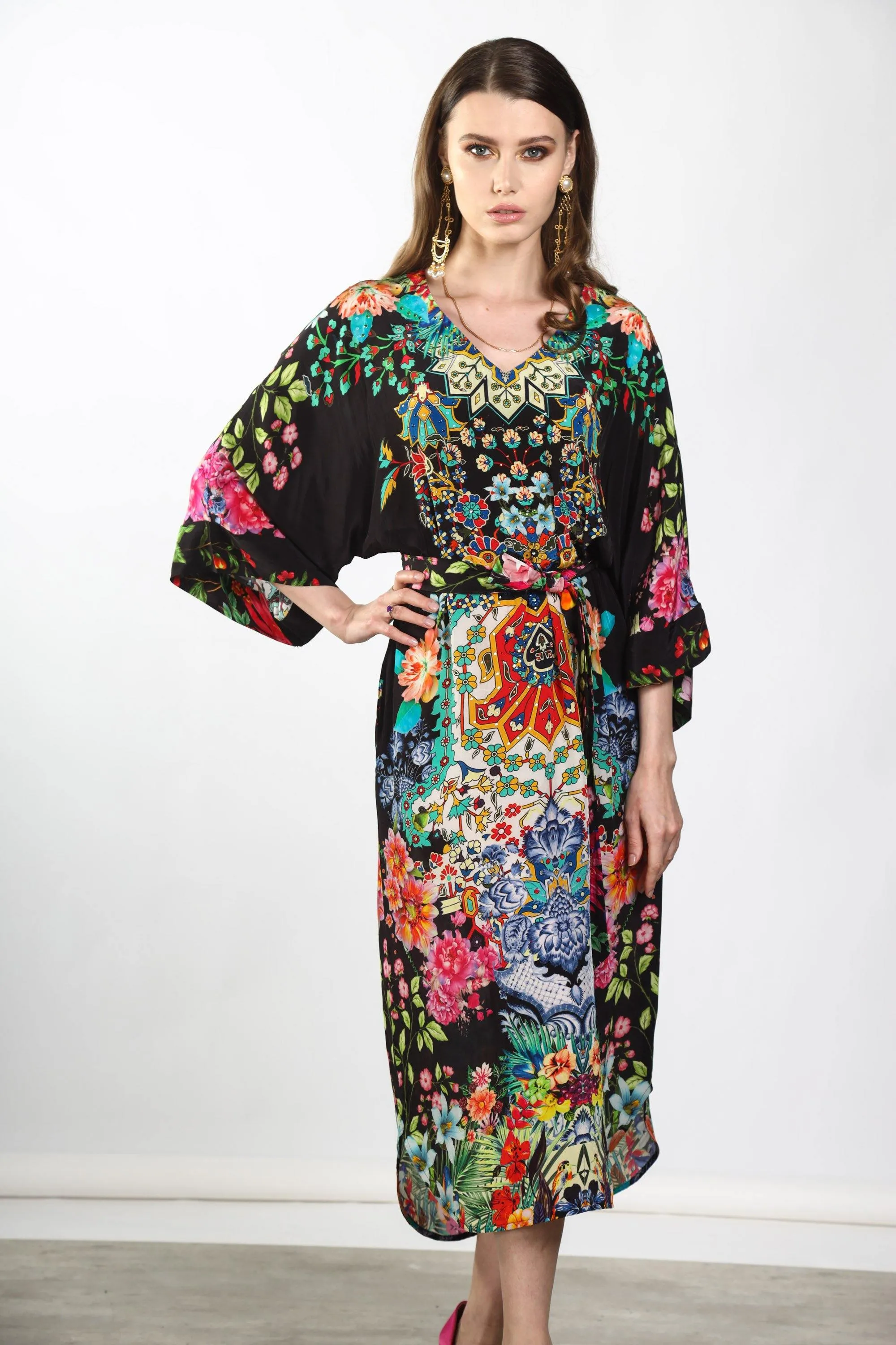 EDEN - MIDI DRESS WITH SHORT SLEEVE