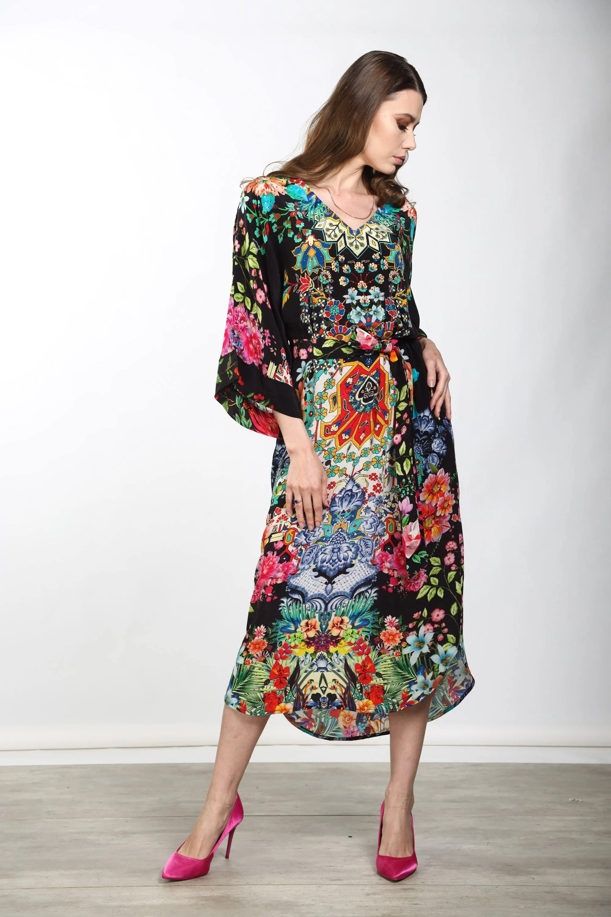 EDEN - MIDI DRESS WITH SHORT SLEEVE
