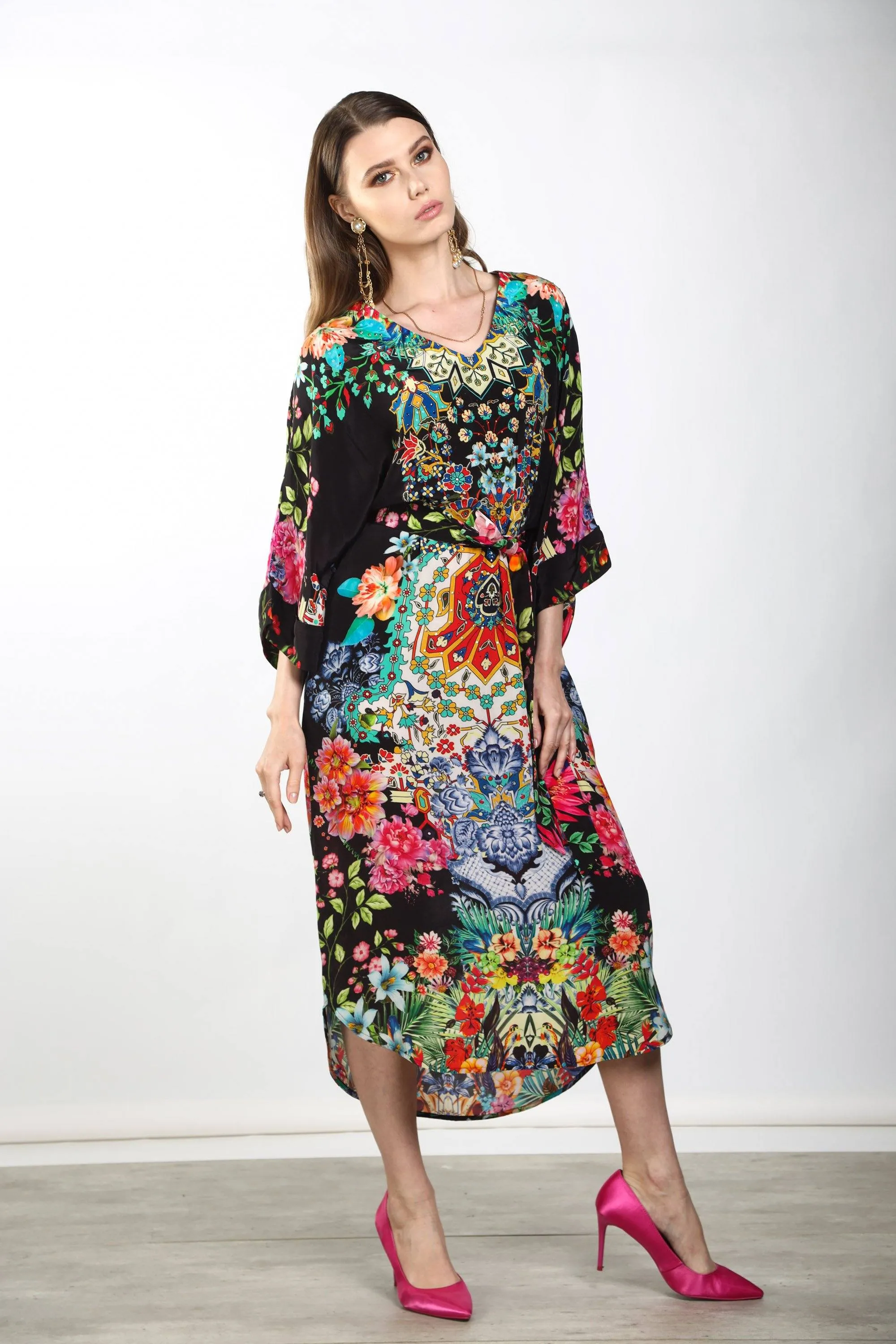 EDEN - MIDI DRESS WITH SHORT SLEEVE