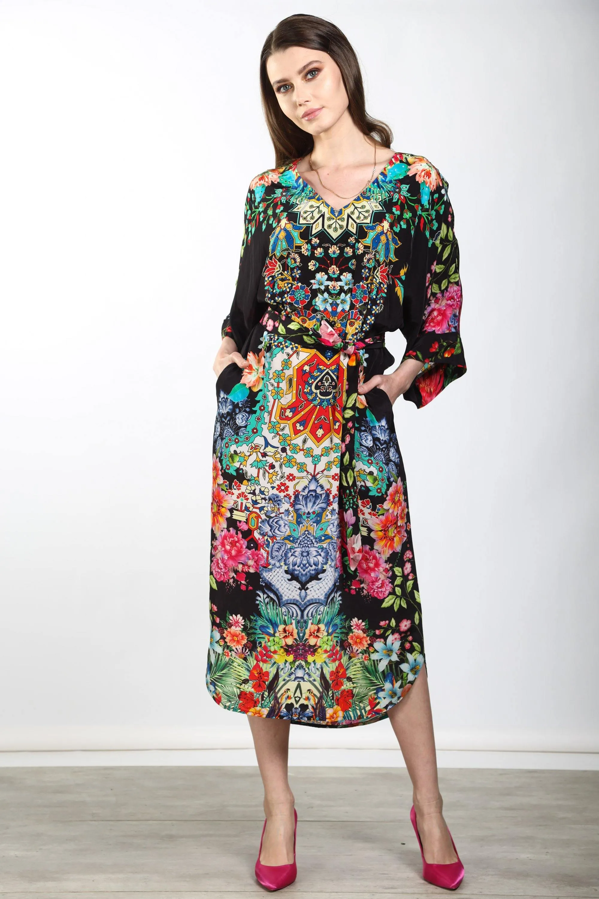 EDEN - MIDI DRESS WITH SHORT SLEEVE