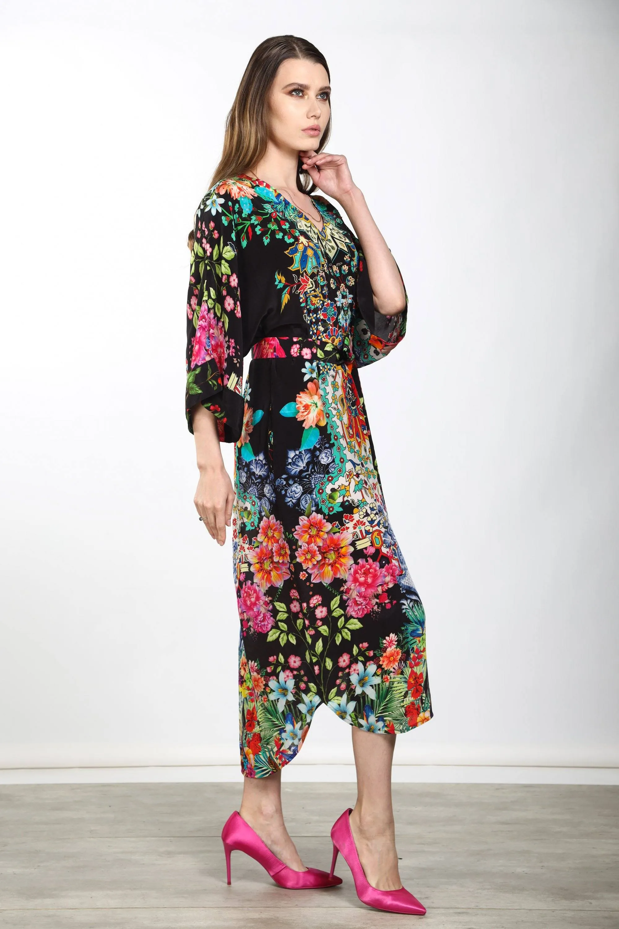 EDEN - MIDI DRESS WITH SHORT SLEEVE
