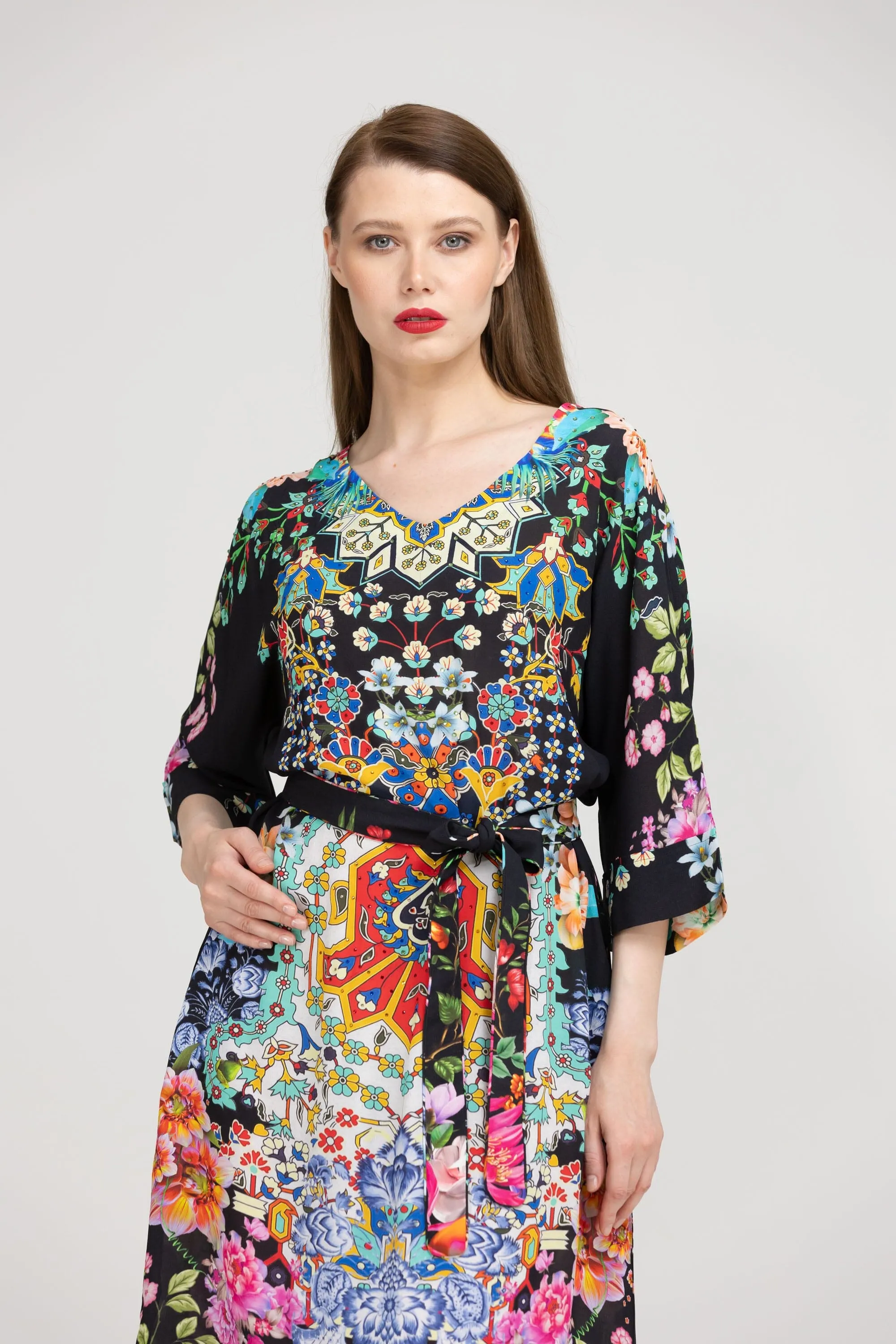EDEN - MIDI DRESS WITH SHORT SLEEVE