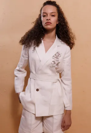 EMB LINEN BLAZER