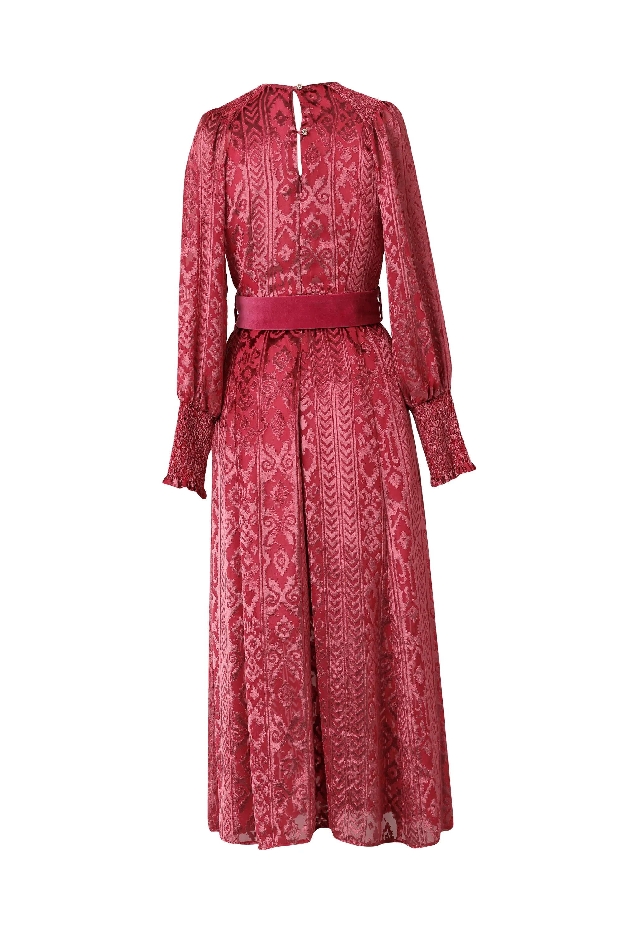 Emily Lovelock Crimson Burnout Dress