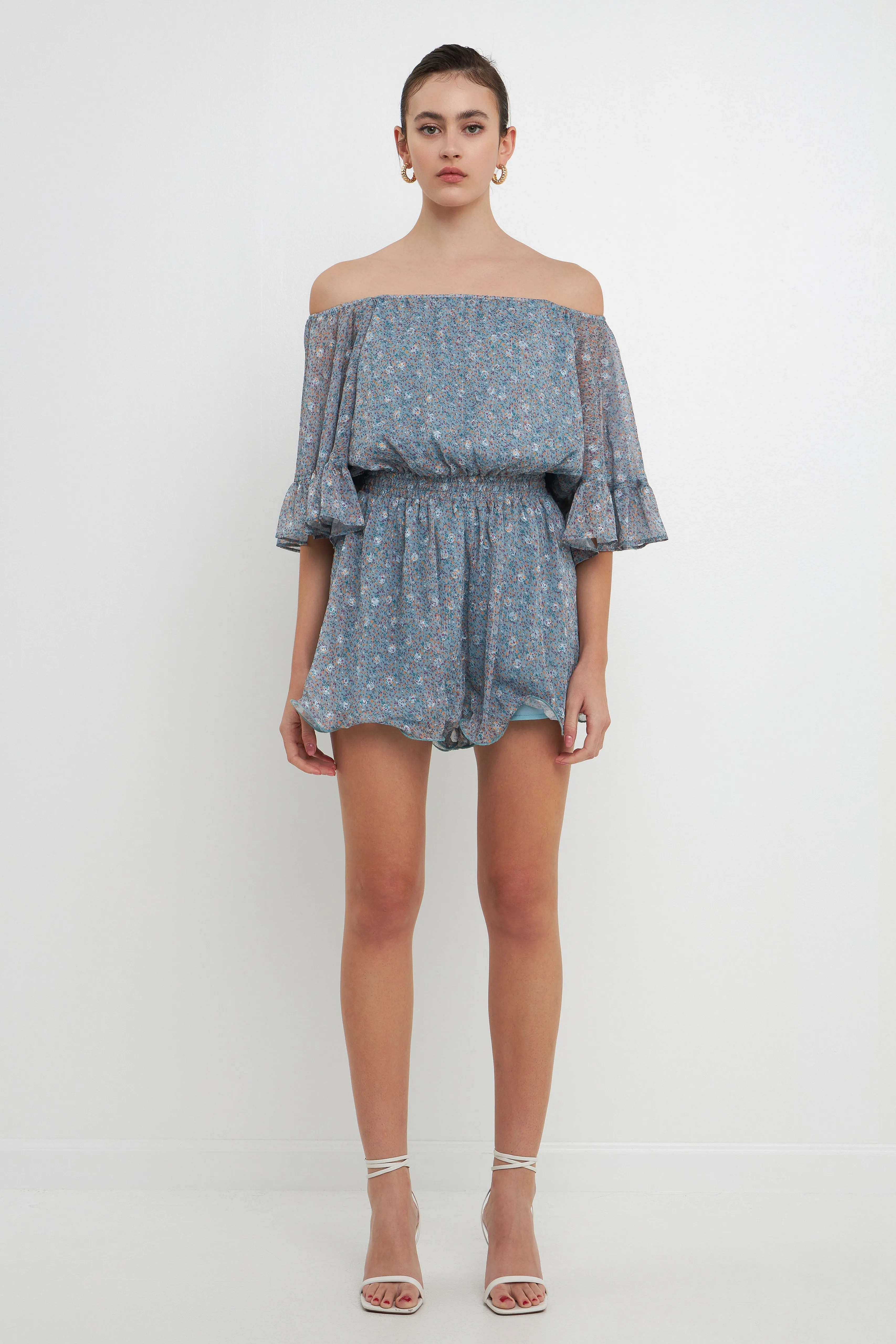 Endless Rose - Ditsy Floral Off the Shoulder Romper