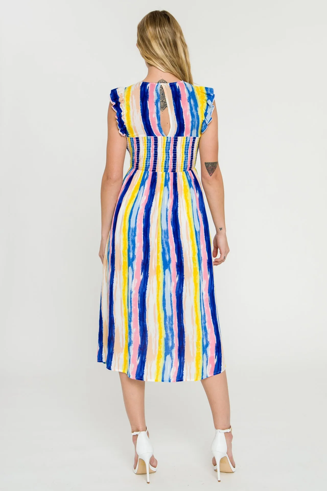 English Factory - Multi Stripe Midi Dress