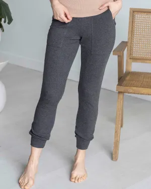 Essential Ribbed Jogger Pants In Charcoal Essential Ribbed Jogger Pants In Charcoal