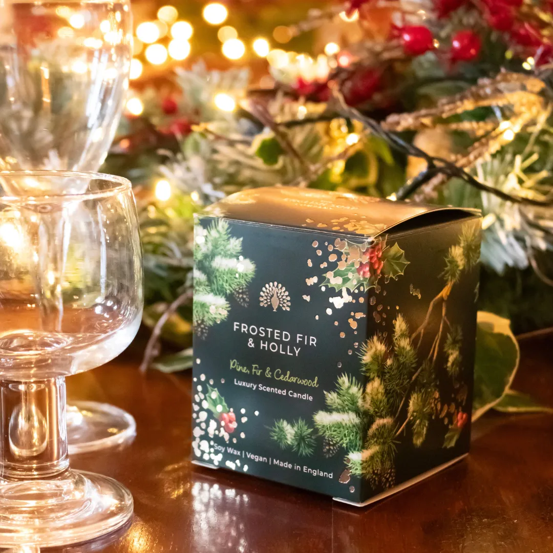 Frosted Fir and Holly Candle - Pine, Fir & Cedarwood