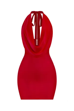 Gaia Halter Mini Dress (Red)
